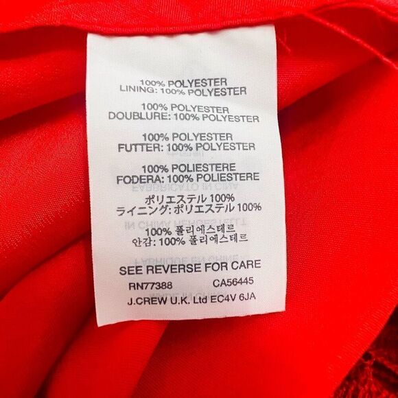 J. Crew Red/Orange 3/4 Sleeve Poppy Coral Floral Lace Sheath Dress Size 6 - Picture 8 of 11